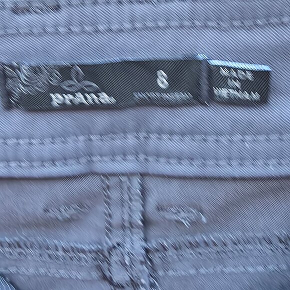 Prana Halle Pants Sz 8 Women’s Gray Stretch Roll-up Snap Hiking Outdoors Active - Picture 7 of 9